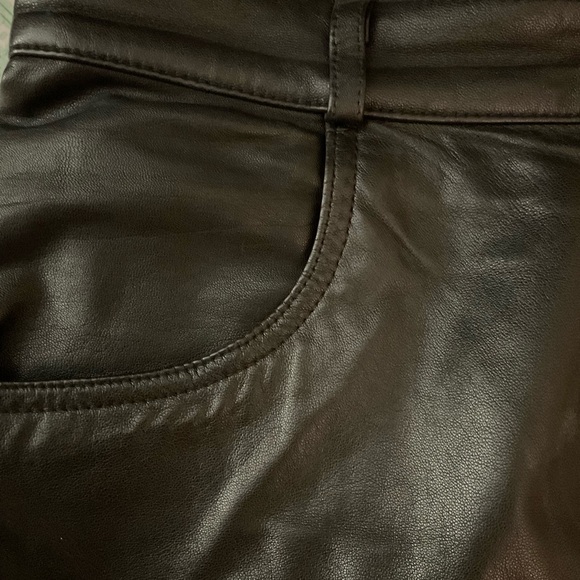 MODA A'PARTENIA VINTAGE BLACK LEATHER MIDI SKIRT.size 40 EU - Picture 11 of 15